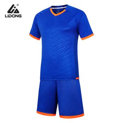 China Cheap soccer jersey 2021 wholesale soccer jerseys quick dry set blue mens soccer jersey uniforms for men for sale