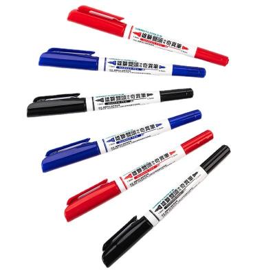 China Double-headed Marker Pen Office Writing Logistics Marker Office School Single Pen Large Capacity Pen Hook Red Blue Black for sale