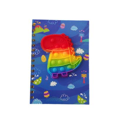 China Fashionable Hot Amazon Press Hole Bubble Rainbow Silicone Spiral Snap Bubble Diary Journal Notebook For Kids for sale