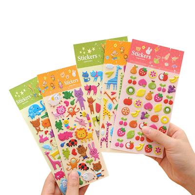 China Korean creative cute cartoon stationery stickers fruit foam sticker mobile phone decoration animal stickers for sale