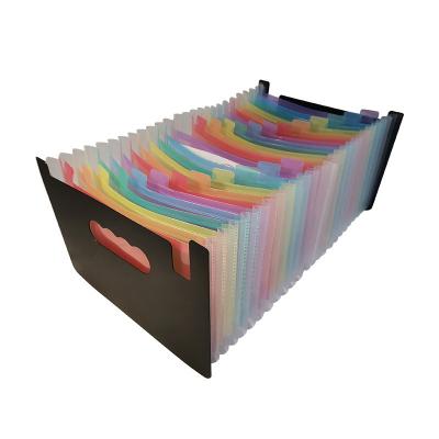 China Office School Folder Bags 2022 Factory Spot Amazon A4 Rainbow 12 or 13 Grid Round Cover Student Test Paper Organ Bag Portable Folder for sale