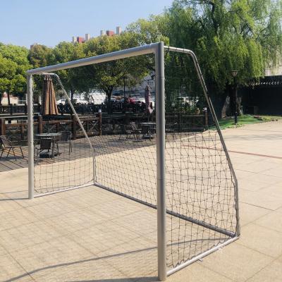 China Popular Outdoor Stable Soccer Football Goal Silver Heavy Steel With Big Net for sale