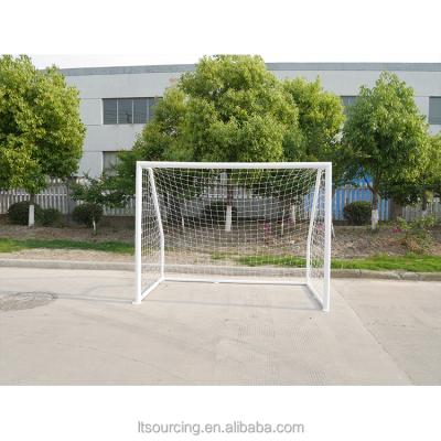 China Portable Steel Soccer Goal 2.4m Steel Frame With PE Goal Net For Sale for sale