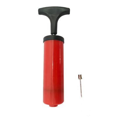 China PP stream 6 inch red mini hand pump with steel needle for soccer ball or basketball or toy ball for sale