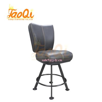 China Strong K318 Casino Chair Bar Stools Swivel Custom Stainless Logo Slot Roulette Game Seating Bar Chair Black White Metal Steel for sale