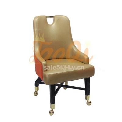 China Strong Quality K918 Bar Chair Baccarat Hog Table Bar Stool Roulette Game Seating Wooden Armrest Casino Blackjack Chair With Wheels for sale