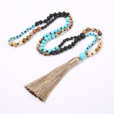 China Mutiple Color CLASSIC Fashion Necklace Malas Factory Wholesale Natural Stone Mala Prayer Beads Necklace for sale