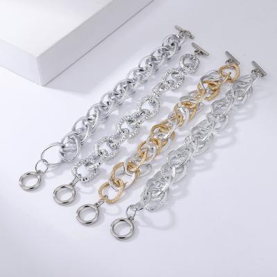 China Other European and American Hip Hop Spell Color Bracelets Metal Hollow Out Personality Chain Bracelets for sale