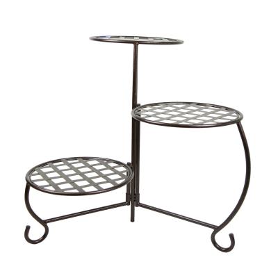 China Single Layer Stainless Steel Wall Europe Metal Flower Stand Balcony Commercial Metal Flower Display Rack for sale