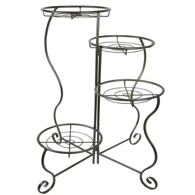 China Europe Outdoor Flower Rack Plant Stand Balcony Metal Flower Plant Stand for sale