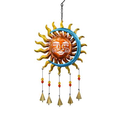 China Factory Sale Various Modern Decorative Metal Sunflower Stack Solar Led Lights Wind Chimes for sale