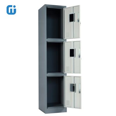 China Gym Staff Adjustable Locker 3 Door Steel Locker Cabinet (Other) Storage Lockers Metal Clothes for sale