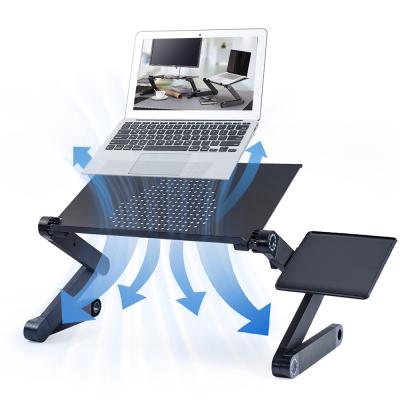 China (Hight) Aluminum Metal Adjustable Foldable Laptop Desk Stand Cooling Stand With Fan for sale