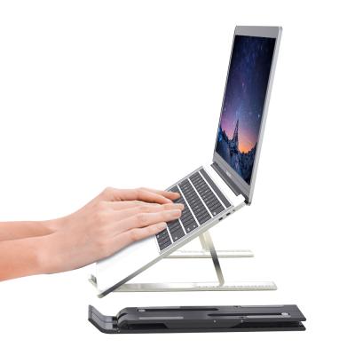 China Wholesale Adjustable (Height) Ergonomic Desktop Notebook Stand Adjust Fold Portable Laptop Stand for sale