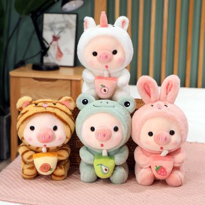 China Cute Tiger Bunny Plush Doll Pink Pig Plush Toy Girl Cuddly Baby Appease Cosplay Frog Doll Valentine's Day Birthday Gift for sale