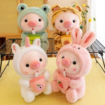 China Cute Tiger Bunny Plush Doll Pink Pig Plush Toy Girl Cuddly Baby Appease Cosplay Frog Doll Valentine's Day Birthday Gift for sale