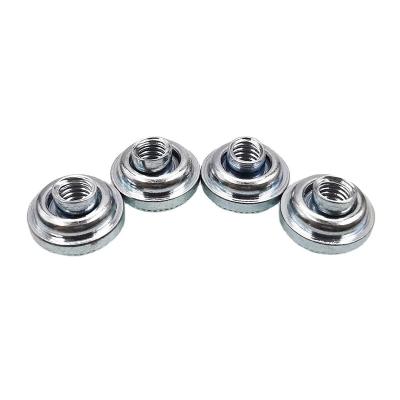 China Heavy Industry LAS-M3M4M5M6 Carbon Steel self-locking Round Nut ZINC PLATED  self-clinching Fasteners Floating Nut for Metal sheet for sale