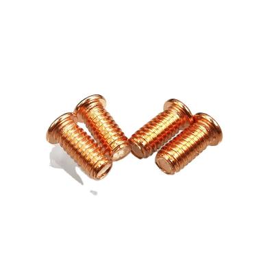 China M3M4M5M6M8M10 Round Carbon Steel Copper Clad CD Flanged Capacitance Dump Spot Welding Fully Threaded Studs Screw for sale