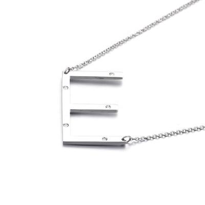 China High quality fashion hot sale simple 316L stainless steel Diamond necklace custom punk korean style letter for sale