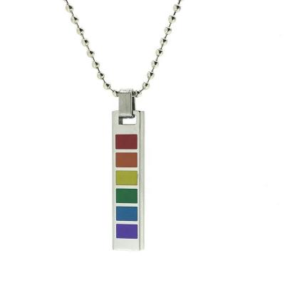 China Fashion Trend Factory Direct Sale Vintage Minimalist Rainbow Design Cheerful 316L Stainless Steel Pendant Necklace for sale