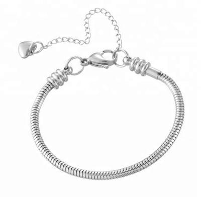 China Hot Selling Jewelry Yiwu Fashion DIY 316L Stainless Steel Starter Snake Chain Bracelets East Queen CLASSICS for sale