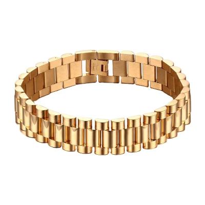 China Hiphop Fashion Man Jewelry 316L Stainless Steel Watch Band High Quality Chain Bracelets for sale