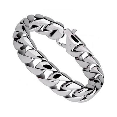 China Hiphop Manufacturer Direct Sale Hiphop Style Men Silver Color 316L Stainless Steel Chain Bracelets for sale