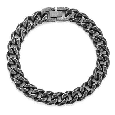 China Gift Mens Punk Friend Hiphop Hiphop Style Black Color 316L Stainless Steel Chain Bracelets for sale