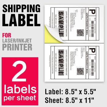 China A4 Barcode Paper Barcode Sticker Shipping Labels 2 Per Sheet Letter Sizes for sale