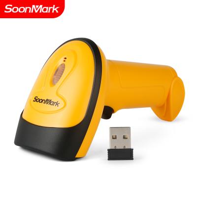 China Industry Cheap Portable Handheld 1D Bar Code Logistic Wireless Laser Barcode Scanner 2.4Ghz 300scans/sec for sale