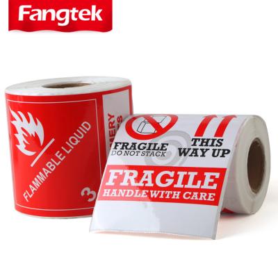 China 500pcs/Roll Sticker Fragile Warning Symbol Waterproof Packing Mailing Labels Handle With Care Stickers 2x3 Inches for sale