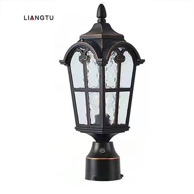 China Classic Hot Sale Vintage Pillar Light Outdoor Led Decoration Pillar Lamp E26 Waterproof Garden Gate Barrier Post Lights for sale