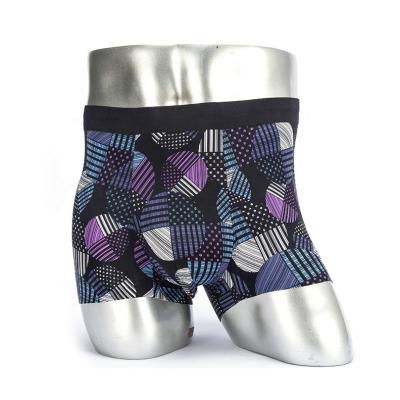 China Wholesale Antibacterial High Quality Polyamide Spandex High Quality Ice Silk Print Breathable Underwear Elastic Briefs For Men for sale