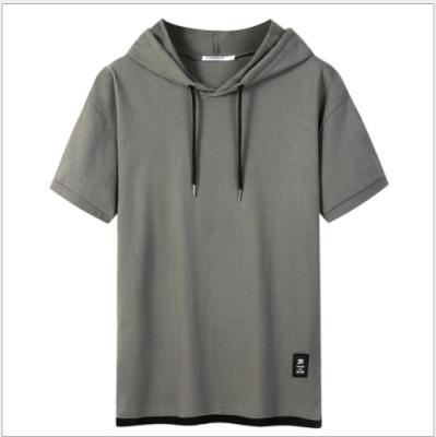 China New style plain loose QUICK DRY cotton summer fashionable hooded t shirts for men for sale