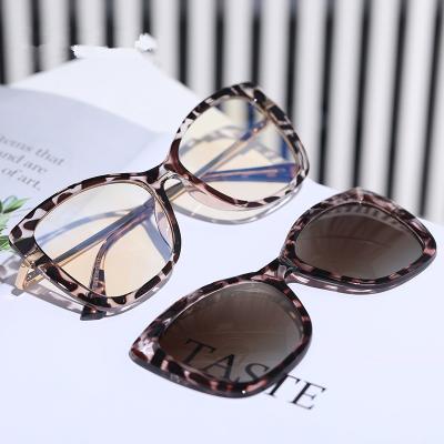 China 2022 Fashion Sunglasses Ready To Ship Anti Blue Light Blocking Eyewear Optical Frame Polarized Magnetic Clip Sunglasses for sale