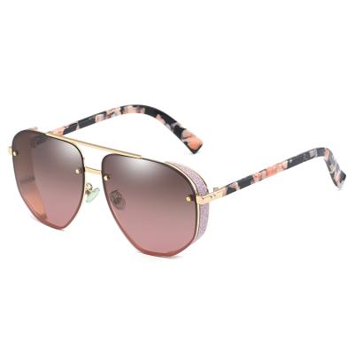 China 2019 Fashion Sunglasses Italy Brand Design Double Bridge Polarized Sunglasses Acetate Metal Punk Sunglasses for sale