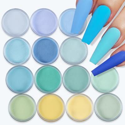 China Wholesale HOT Sale 15g DIY Nail Art Personal Nail Art Bulk Powder Dye Blue Yellow Acrylic RIKONKA for sale