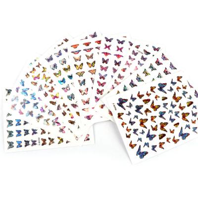 China Wholesale Cute Butterfly Art Custom Nail Decals Butterlfy Nail Stickers Decals Tattoo Designs Tips Sticker for sale