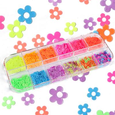 China Plum Blossom Plum Blossom Nail Sequins Paillette Mixed Colors Nail Slices Art Accessories 3D Glitter Flakes for sale