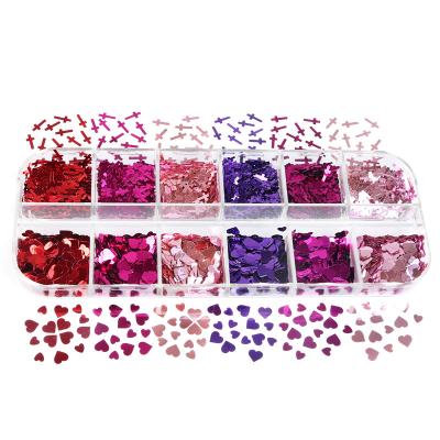 China Star Shape Crucifixion Love Nail Sequins Paillette Mixed Colors Nail Slices Art Accessories 3D Glitter Flakes for sale