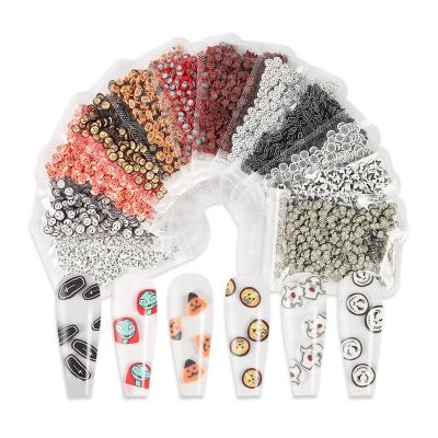 China Mix Designs 2021 HOT Selling High Quality Halloween Nail Art Decorations Accessories Jack Polymer Clay Resin Halloween for sale