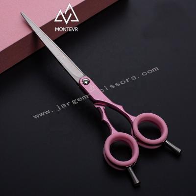 China Viable Pet Grooming Scissors Japan 440C Pink Coated Dog Scissors In 6.5 Inch Pet Tools for sale