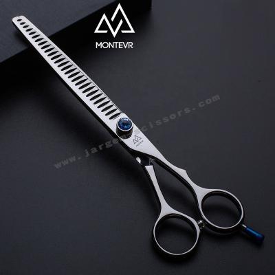 China Viable Dismountable Finger Rest Dog Scissors 8 Inch 26 Teeth Thinning Shear For Pet Grooming Scissors for sale