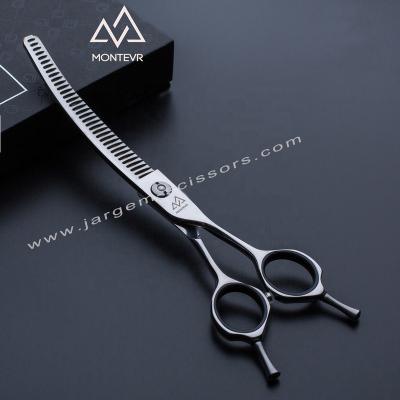 China Viable Curved Dog Grooming Thinning Scissors 7 Inch 35 Teeth Dog Scissors Pet Grooming Thinning Scissors for sale