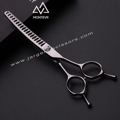 China Sustainable 6.5 Inch Curved Pet Grooming Scissors 18 Teeth Thinning Scissors Dog Grooming Scissors for sale