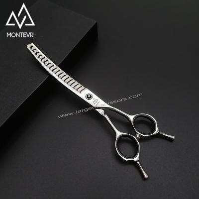 China Durable High Quality Dog Pet Grooming Scissors OEM Curved Fat Dogs Grooming Scissors for sale