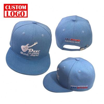 China JOINT Embroidery Cotton Flat Brim Adults Plain Cheap Custom Embroidery Mens Flat Brim Hat Customize 5 Panel Sports Hats for sale