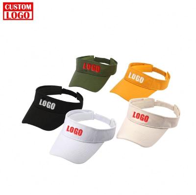 China Wholesale Logo Cotton Visor Cap UV Proof Sun Visor Hat Embroidery Custom Sun Visor Hat for sale