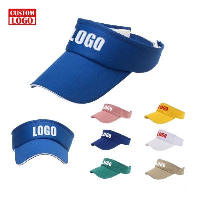 China Embroidery Custom Light Weight Summer Beach Logo Sun Visor Covers Customized Hat With Sun Visor As Sun Visor Hat Brim Cap Padding for sale