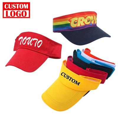 China Embroidery Logo Wholesale Custom Design Your Own Custom Logo Sun Visor Hat Summer Breathable Beach Hat for sale